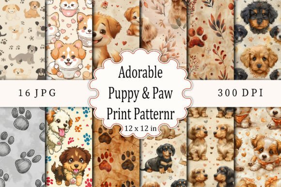 Adorable Puppy Paw Print Pattern for Creative Projects