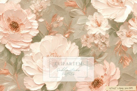 Blush Peony Oil Paint Pattern for Elegant Design