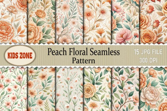 Bringing Soft Elegance to Your Projects with a Peach Floral Seamless Pattern