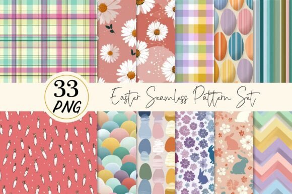 Easter Seamless Pattern Set: 33 Designs for Spring Projects