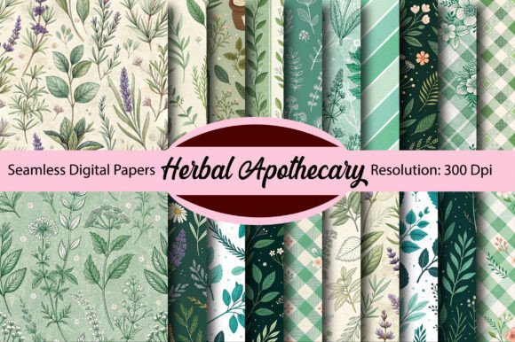 Elevate Your Creative Projects with Herbal Apothecary Seamless Digital Paper