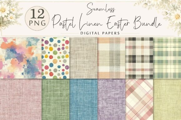Elevate Your Spring Crafts with a Pastel Linen Easter Digital Paper Bundle
