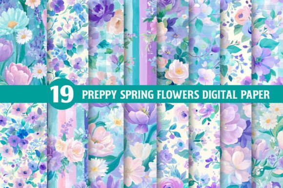 Elevating Digital Design: The Strategic Value of Preppy Spring Flowers Digital Paper in Modern Creative Workflows