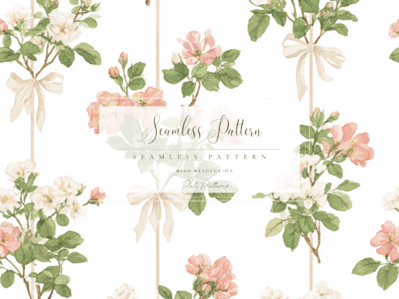 Evaluating the Romantic Floral Seamless Pattern with Ribbons for Professional Design Projects