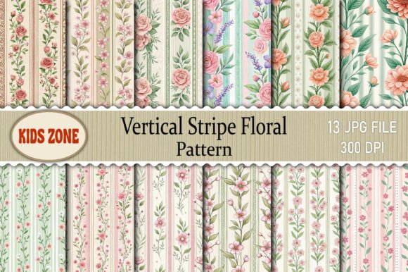 Integrating Vertical Stripe Floral Pattern into Professional Creative Workflows