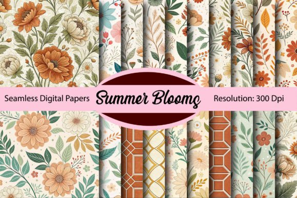 SUMMER BLOOMS: Seamless Digital Paper for Vibrant Designs