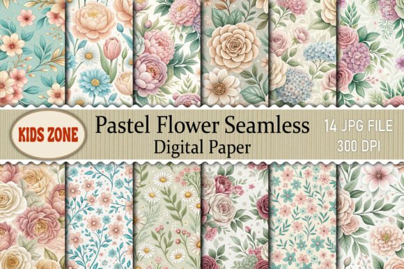 Unlock Creativity with Pastel Flower Seamless Digital Paper