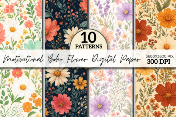 Unlocking Creative Potential with the Boho Wildflower Digital Paper Bundle
