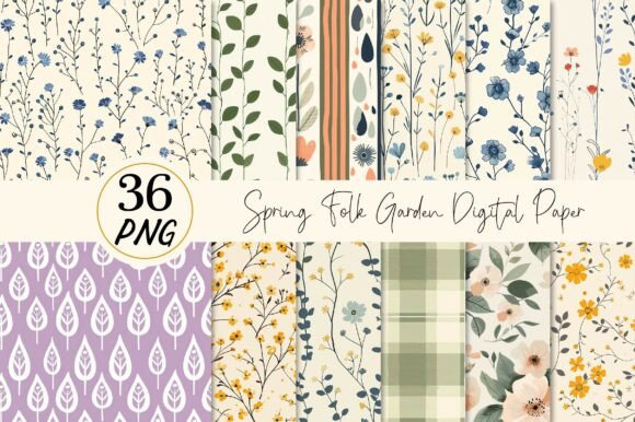Unlocking Creative Potential with the Spring Folk Garden Digital Paper Pack