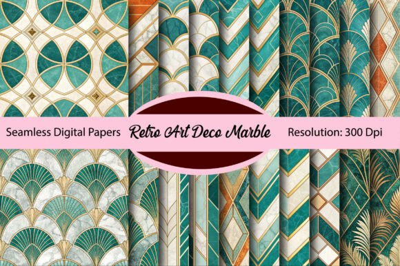 Unlocking the Glamour of Retro Art Deco Marble Digital Paper for Modern Projects